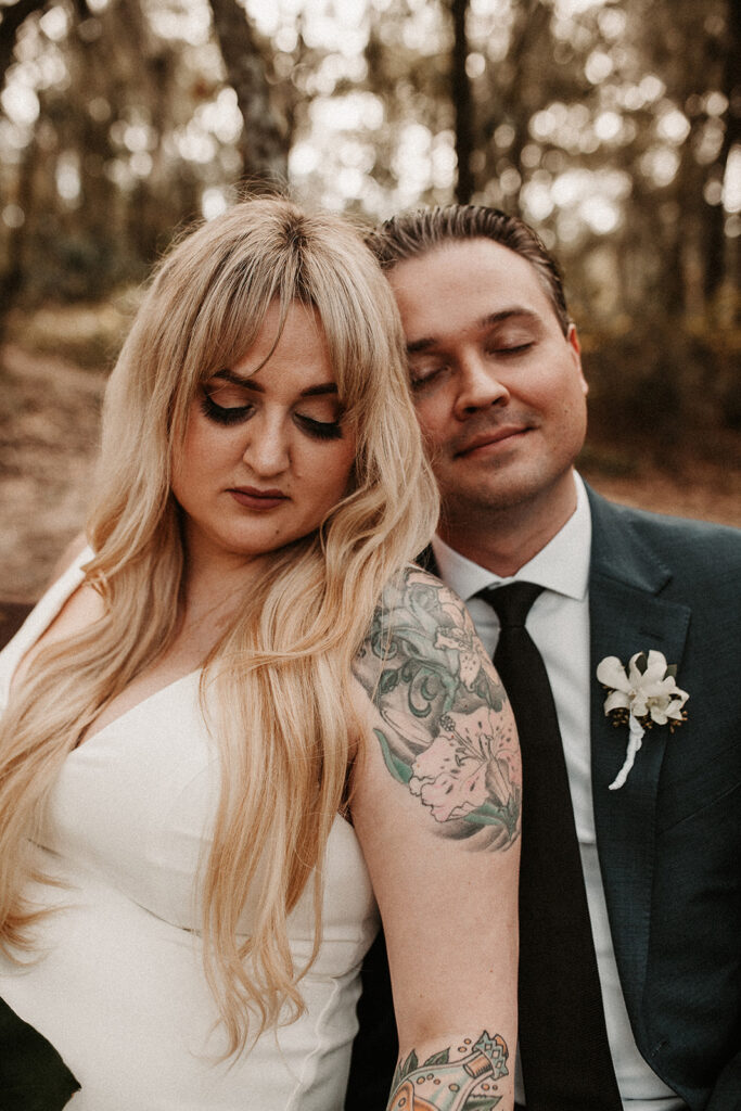 Bride and Groom during their fall elopement in florida