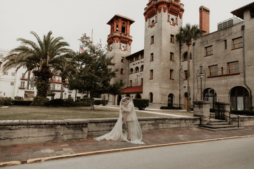 Fall elopement in St. Augustine Florida on a cloudy day