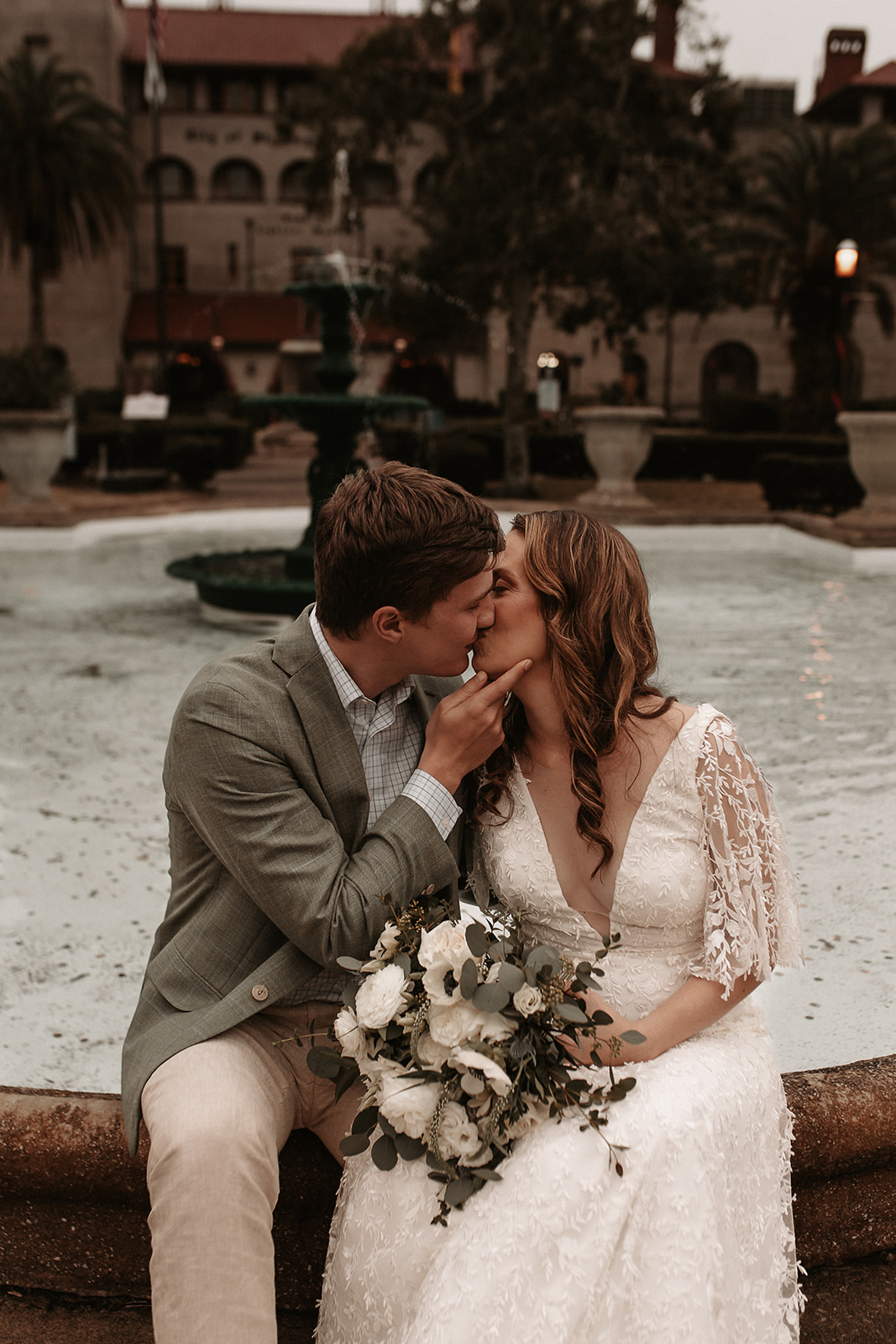 Bride and Groom in front of the Lightner Museum