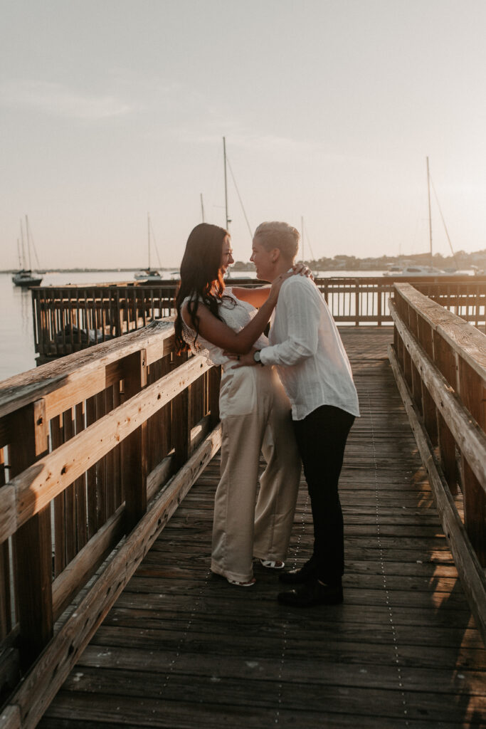 Sunrise St. Augustine Elopement on the docks 