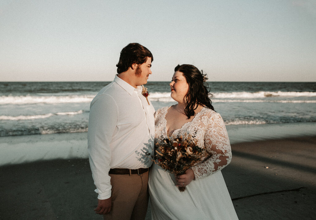 Sunset Jacksonville Florida Elopement on the beach 